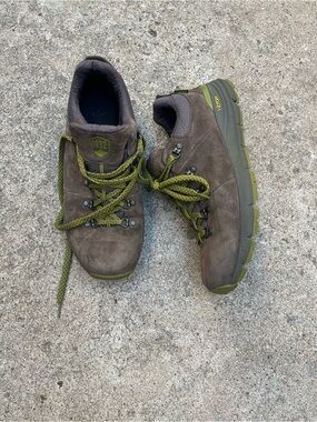 Danner Brown Suede Hiking Boots with Olive Green Accents